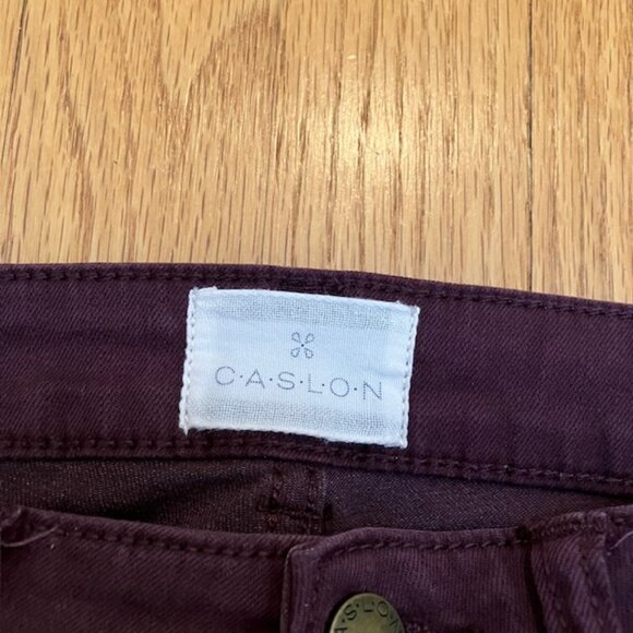 Caslon from Nordstrom Plum/Burgundy Skinny jeans with raw hem size 26 - Picture 3 of 8